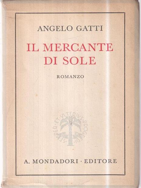 Il mercante di sole - Angelo Gatti - copertina