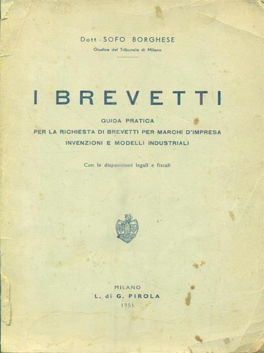 I brevetti - Sofo Borghese - copertina