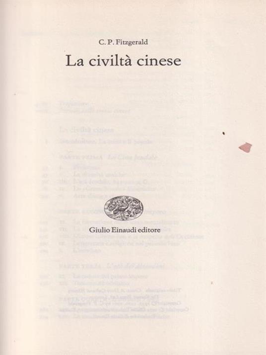 La civiltà cinese - Charles P. Fitzgerald - copertina