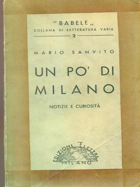 Un pò di Milano - Mario Sanvito - copertina