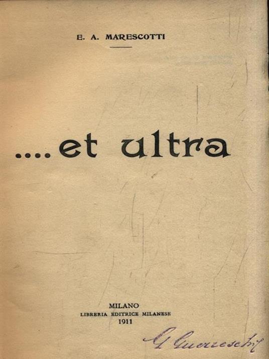 ...Et ultra - Ercole Arturo Marescotti - copertina