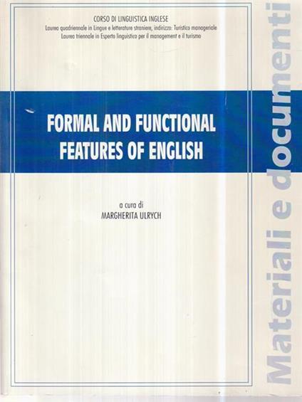Formal and functional fratures of english - Margherita Ulrych - copertina