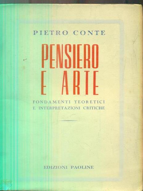 Pensiero e arte - Pietro Conte - copertina