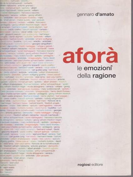 Aforà le emozioni della ragione - Gennaro D'Amato - copertina