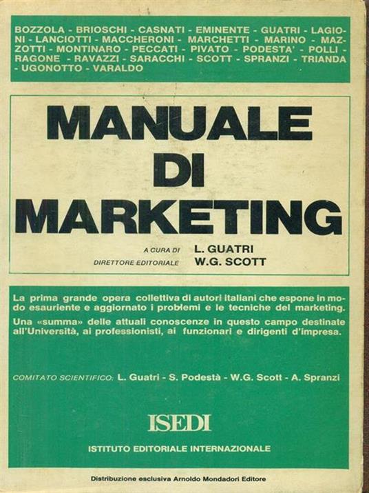 Manuale di marketing - Luigi Guatri - copertina