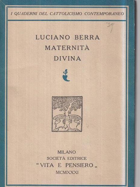 Maternità divina - Luciano Berra - copertina