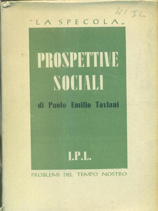 Prospettive sociali - Paolo E. Taviani - copertina