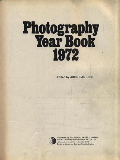 Photograph Year Book 1972 - John Sanders - copertina