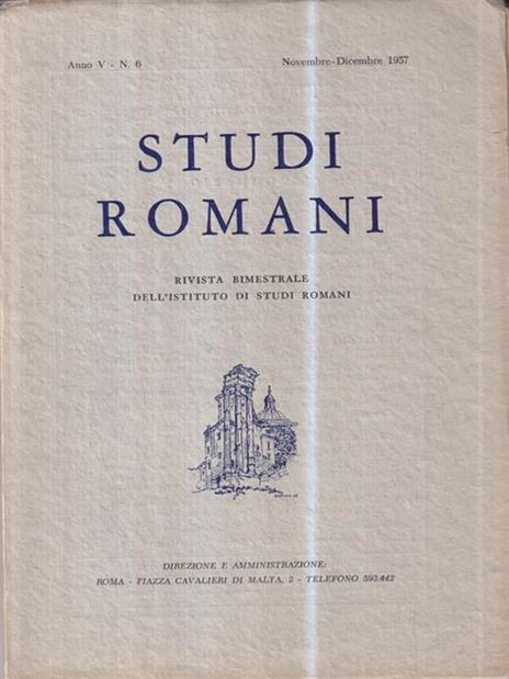 Studi romani. Anno V - N. 6 (Novembre-Dicembre 1957) - copertina