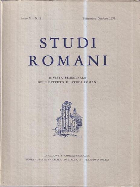 Studi romani. Anno V - N. 5 (Settembre-Ottobre 1957) - copertina