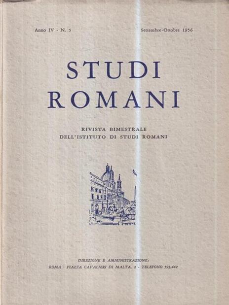 Studi romani. Anno IV - N. 5 (Settembre-Ottobre 1956) - copertina