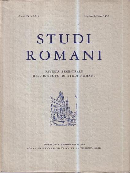 Studi romani. Anno IV - N. 4 (Luglio-Agosto 1956) - copertina