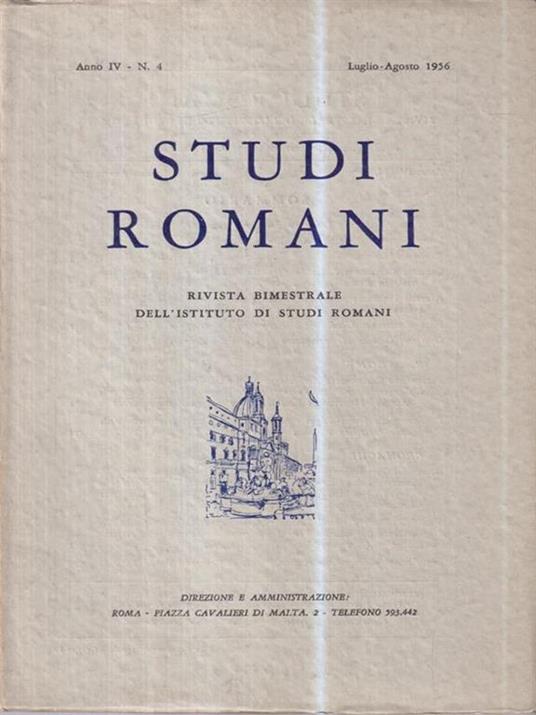 Studi romani. Anno IV - N. 4 (Luglio-Agosto 1956) - copertina