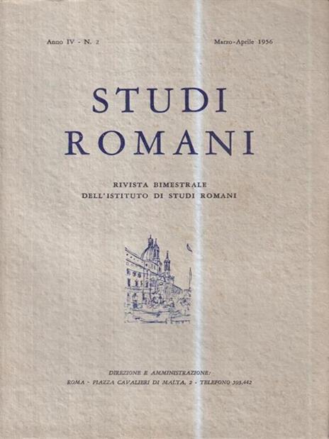 Studi romani. Anno IV - N. 2 (Marzo-Aprile 1956) - copertina