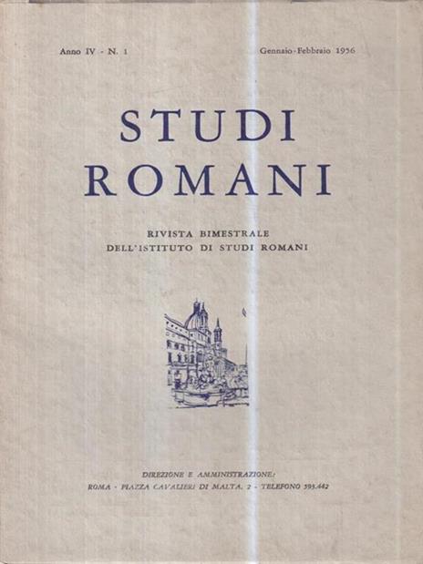 Studi romani. Anno IV - N. 1 (Gennaio-Febbraio 1956) - copertina