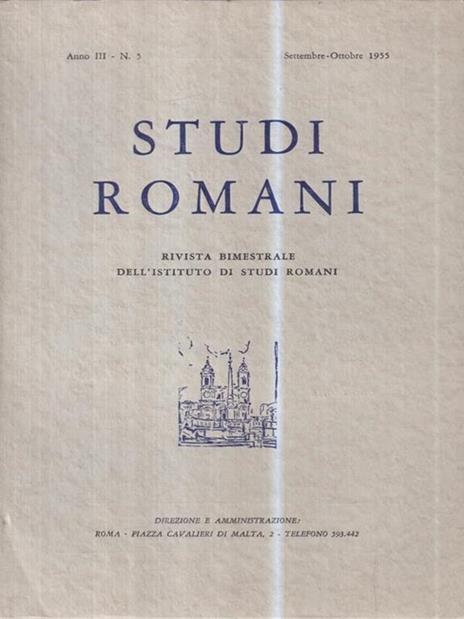 Studi romani. Anno III - N. 5 (Settembre-Ottobre 1955) - copertina