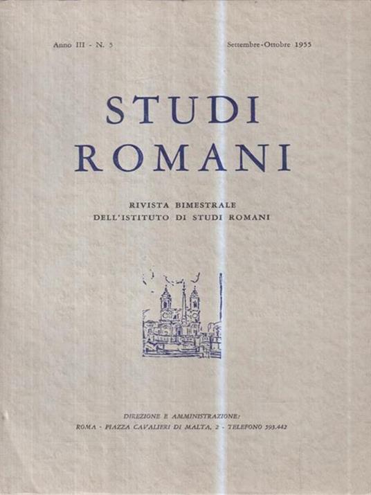 Studi romani. Anno III - N. 5 (Settembre-Ottobre 1955) - copertina