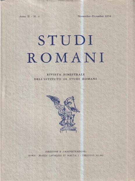 Studi romani. Anno II - N. 6 (Novembre-Dicembre 1954) - copertina