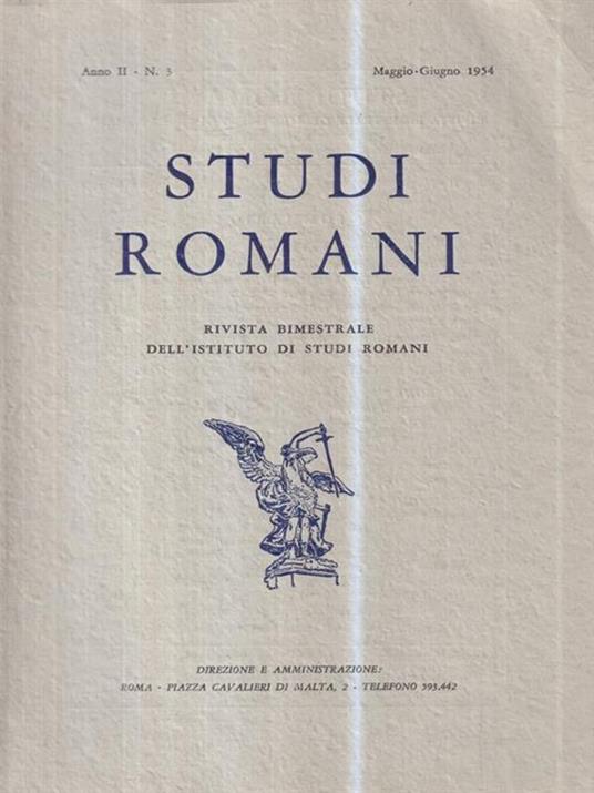 Studi romani. Anno II - N. 3 (Maggio-Giugno 1954) - copertina