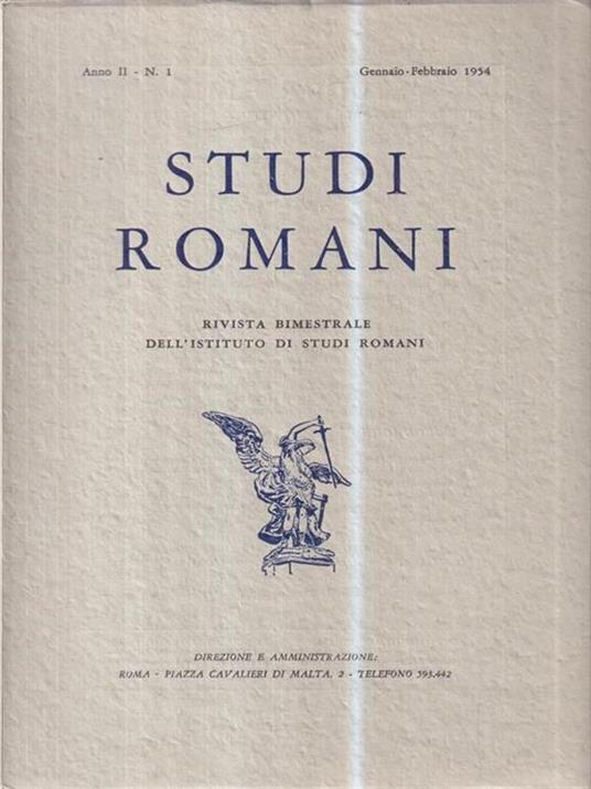 Studi romani. Anno II - N. 1 (Gennaio-Febbraio 1954) - copertina