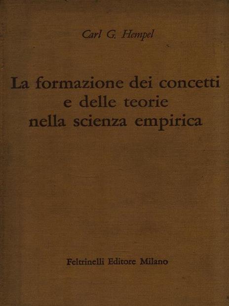 La formazione dei concetti e delle teorie nella scienza empirica - Carl G. Hempel - copertina