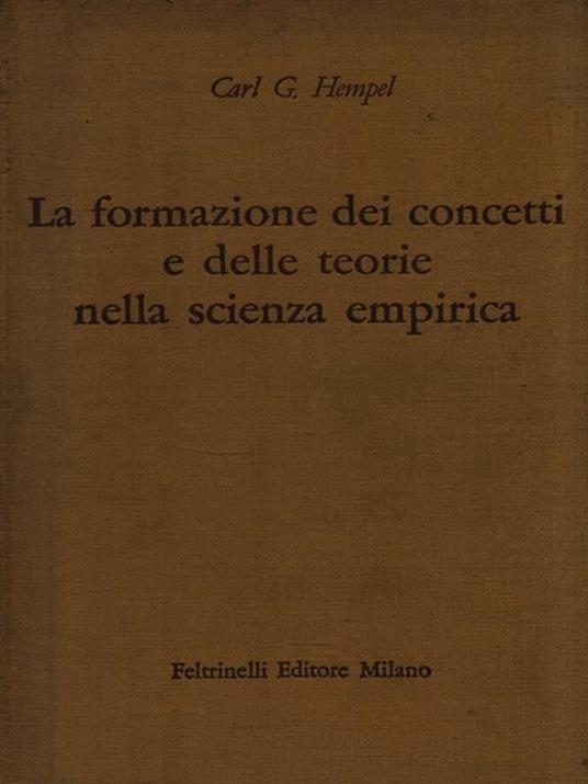 La formazione dei concetti e delle teorie nella scienza empirica - Carl G. Hempel - copertina