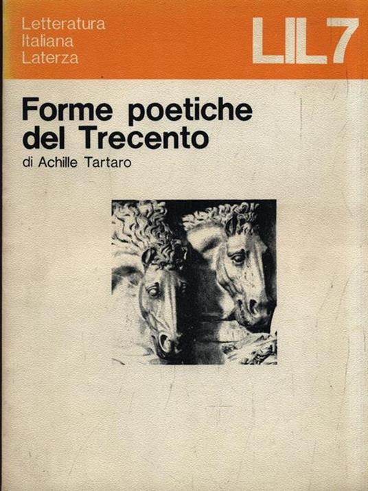 Forme poetiche del Trecento - Achille Tartaro - copertina