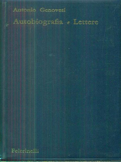 Autobiografia e lettere - Antonio Genovesi - copertina