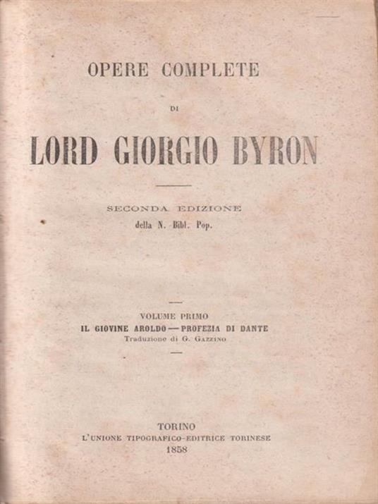 Opere complete di Lord Giorgio Byron 5 voll -   - copertina