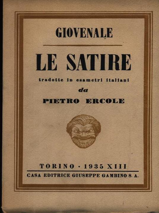 Le satire - D. Giunio Giovenale - copertina