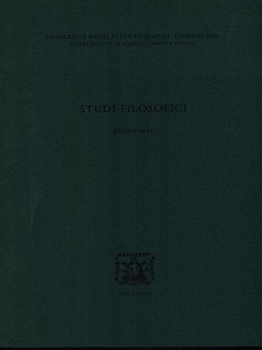 Studi filosofici XXXVII/2014 - copertina