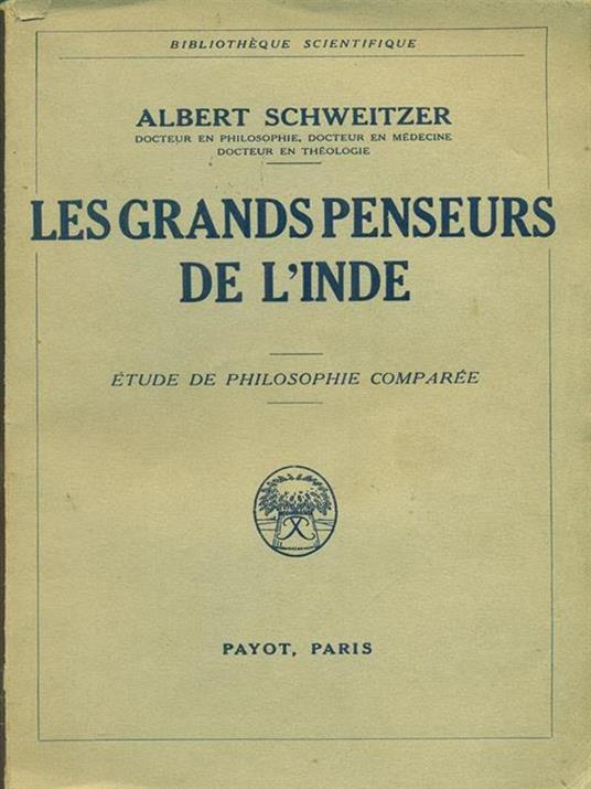 Les  grands penseurs de l'Inde - Albert Schweitzer - copertina