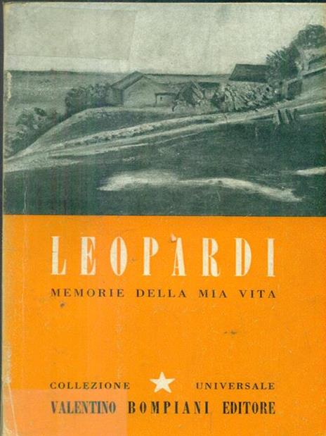 Memorie della mia vita - Giacomo Leopardi - copertina