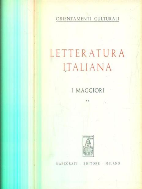 Letteratura italiana. I maggiori. Vol II -   - copertina