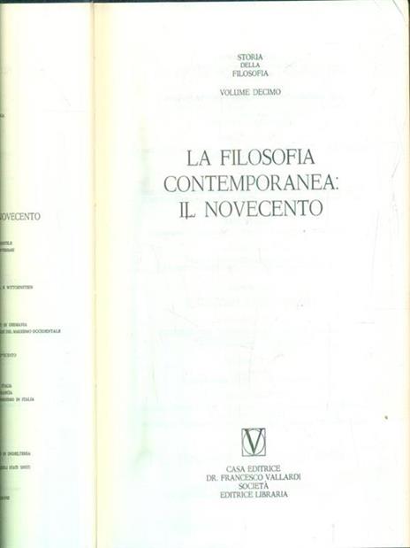 La filosofia contemporanea il novecento -   - copertina