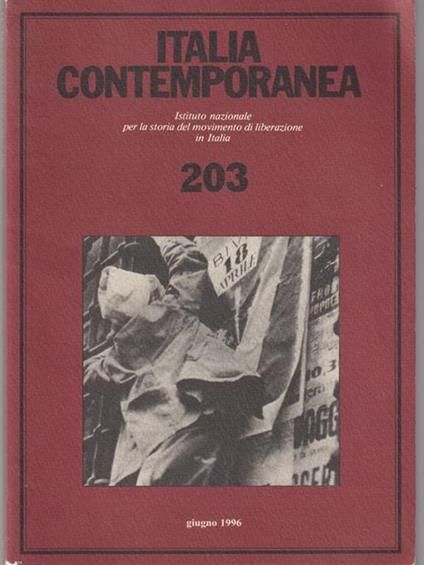 Italia contemporanea 203 - Giugno 1996 -   - copertina