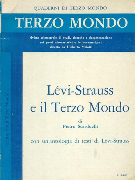 Terzo Mondo 4 Levi-Strauss e il terzo mondo - Pietro Scarduelli - copertina