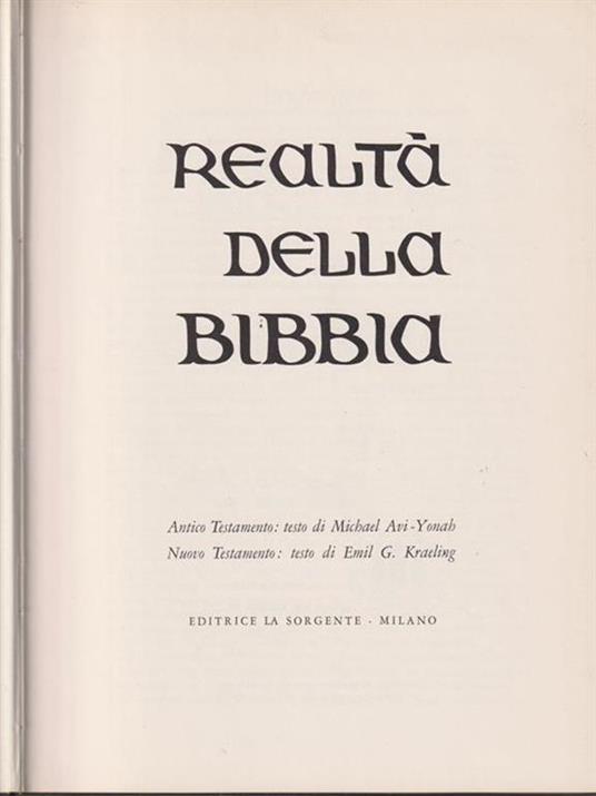 Realtà della bibbia -   - copertina