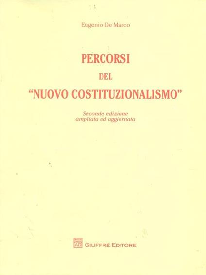 Percorsi del «nuovo costituzionalismo» - Eugenio De Marco - copertina
