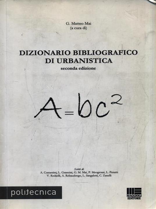 Dizionario bibliografico di urbanistica - G. Matteo Mai - copertina