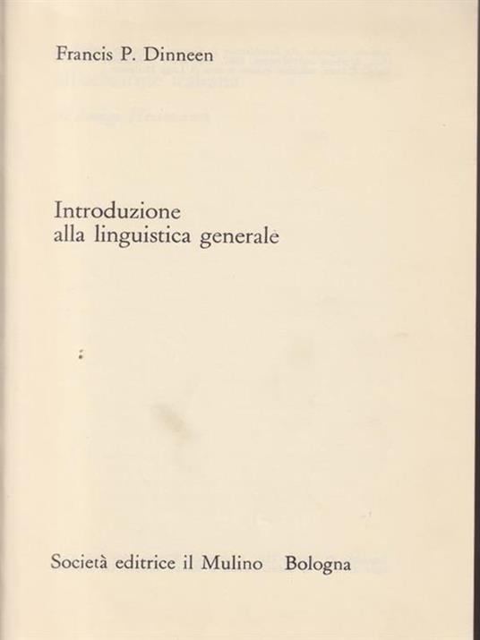 Introduzione alla linguistica generale - Francis P. Dinneen - copertina