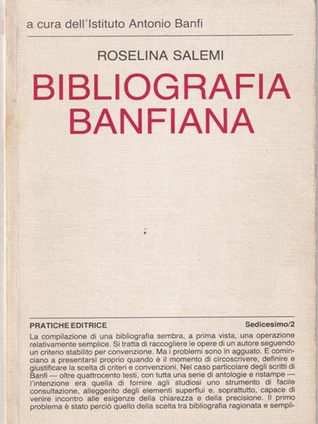 Bibliografia banfiana - Roselina Salemi - 2