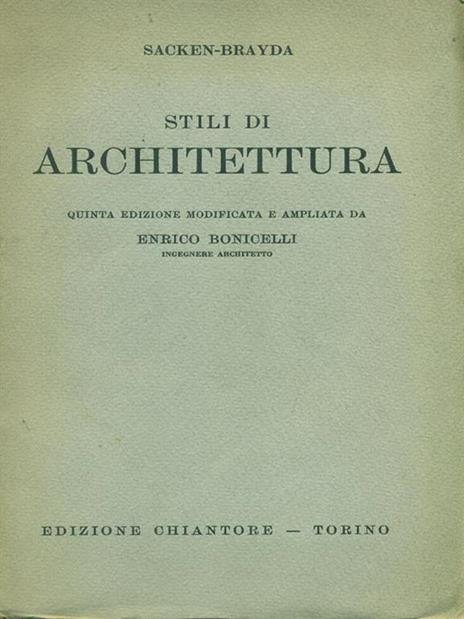 Stili di architettura - Sacken-Brayda - copertina