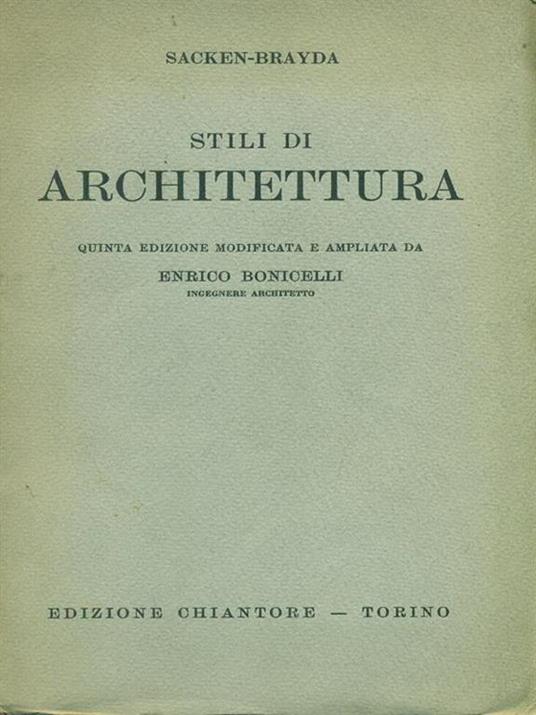 Stili di architettura - Sacken-Brayda - copertina