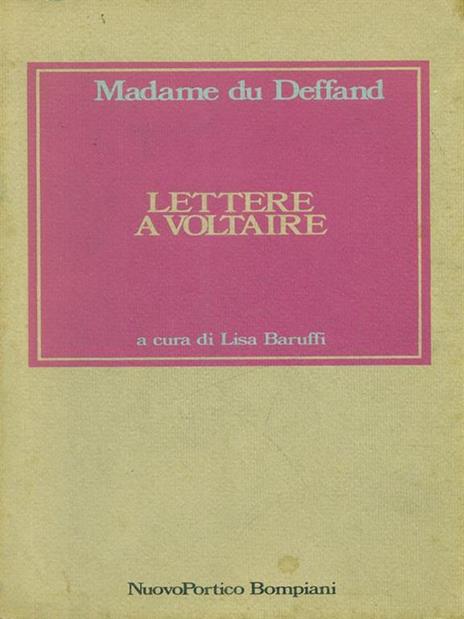 Lettere a Voltaire - Du Deffand - copertina