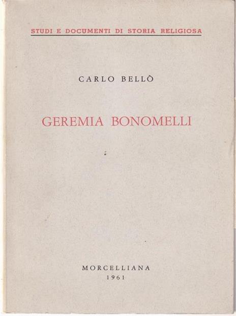 Geremia Bonomelli - Carlo Bellò - copertina