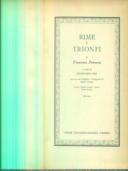 Rime e trionfi - Francesco Petrarca - 2