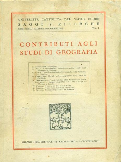 Contributi agli studi di geografia -   - copertina