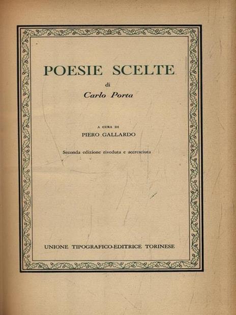 Poesie scelte - Carlo Porta - copertina