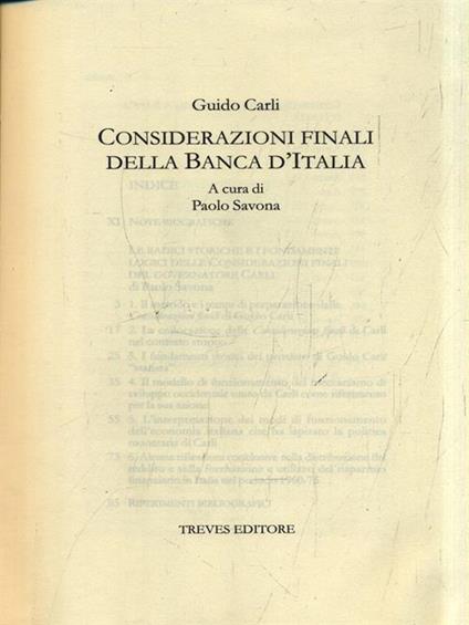 Considerazioni finali della Banca d'Italia - Guido Carli - copertina
